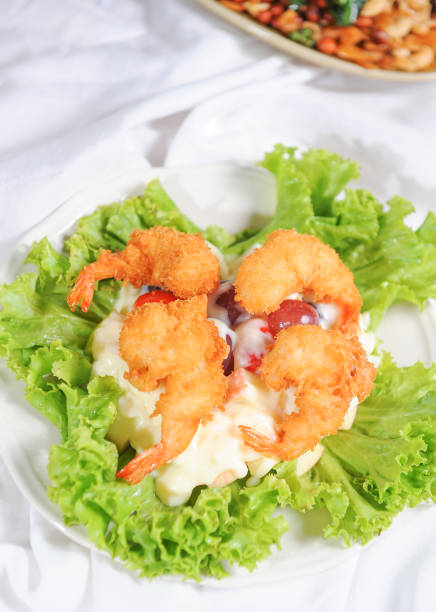 istock salad from prawn or shrimp with vegetables 888057778