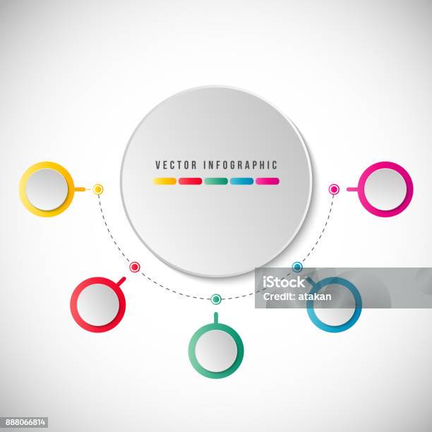 5 Chart Vector Vector Chart Templates For Infographics With 5 Options Stock ...