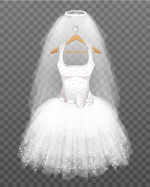 brautkleid mit schleier - schleier stock-grafiken, -clipart, -cartoons und -symbole