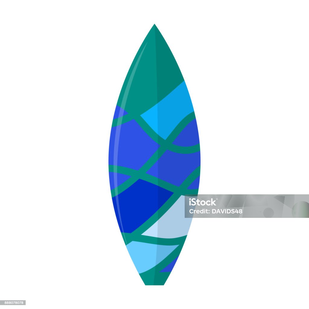 Abstract summer surfboard Abstract summer surfboard on a white background Adventure stock vector