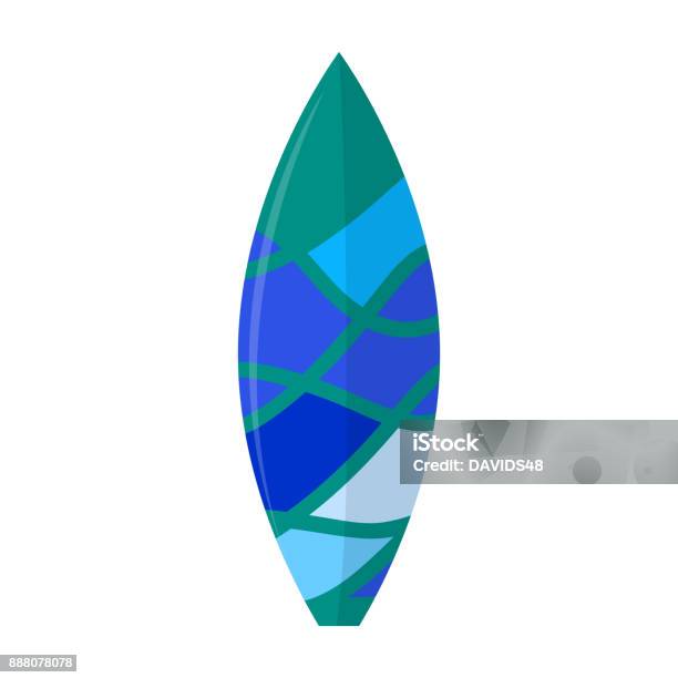 Abstract Summer Surfboard Stock Illustration - Download Image Now - Adventure, Beach, Blue