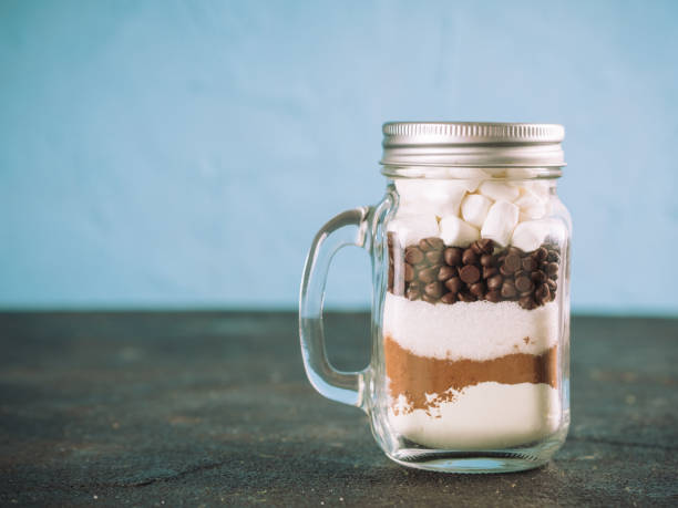 istock Hot chocolate mix in mason jar with copy space 888082212