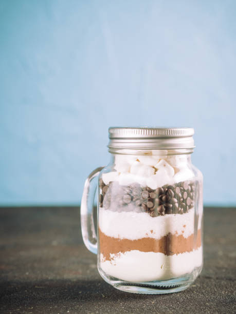 istock Hot chocolate mix in mason jar with copy space 888084424