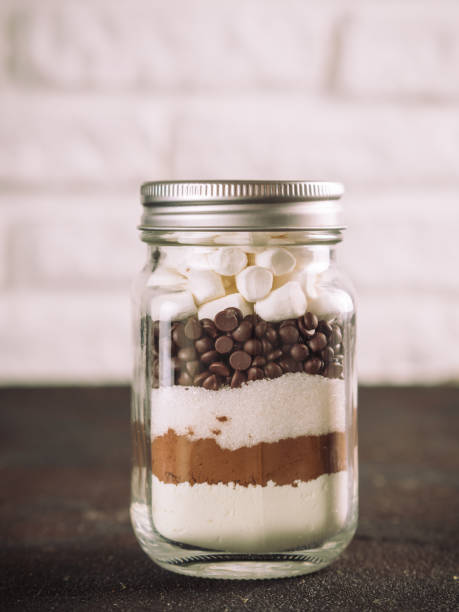 istock Hot chocolate mix in mason jar with copy space 888084700