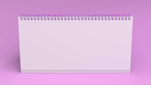 istock White table calendar mock-up on purple surface 888089842