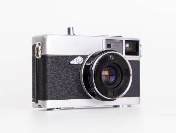 istock Portable vintage film camera isolated on white 888090110