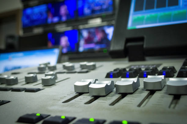 istock light, mixing desk fader in blur television gallery 888095064