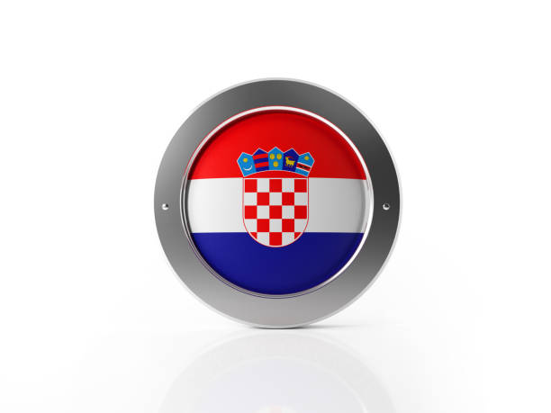 Croatian badge on white background. Horizontal composition with clipping path.
