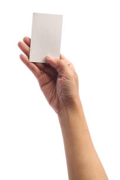 istock Hand - Holding Blank Card, Isolated on White 888095448