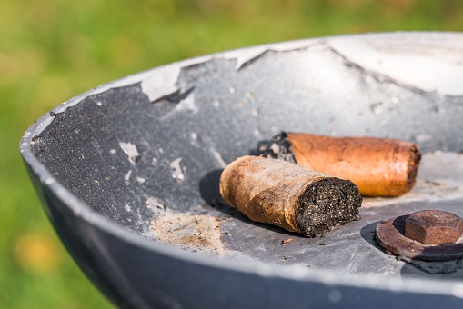 Cigar stubs in an ashtray