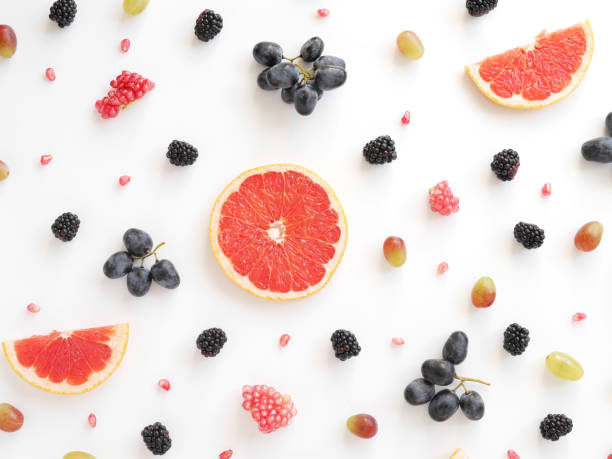istock Concept of healthy food. Berries and fruit pattern. 888112616