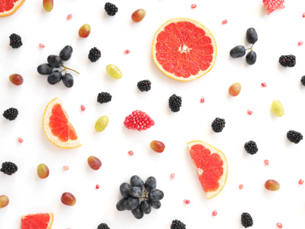 istock Concept of healthy food. Berries and fruit pattern. 888112618