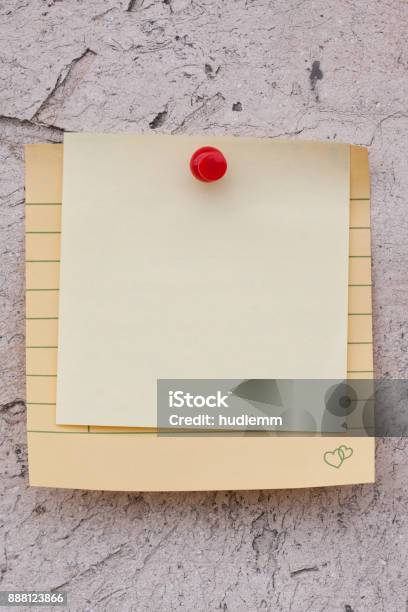 Blank Notebook Page Paper On Wall Background Textured Stock Photo - Download Image Now