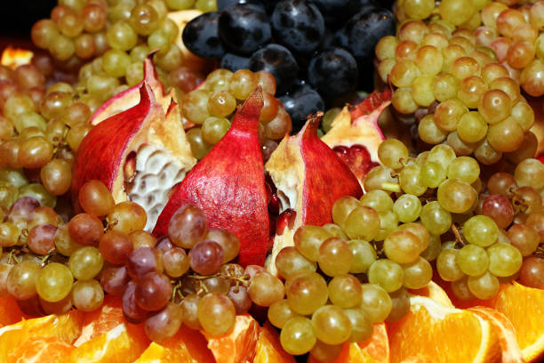istock Plate with dessert - cut fruit in a restaurant 888124714