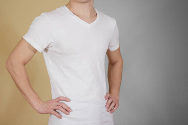 istock White t shirt on a young man template 888127724