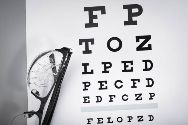 istock cracked glasses against the eye chart 888132944