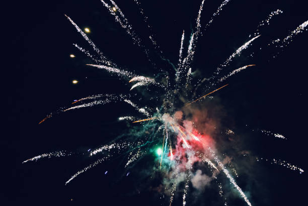 istock Explosion of diverse fireworks against the night sky 888133498