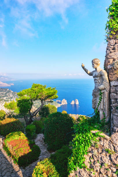 istock Statue and gardens of Capri Island 888137084