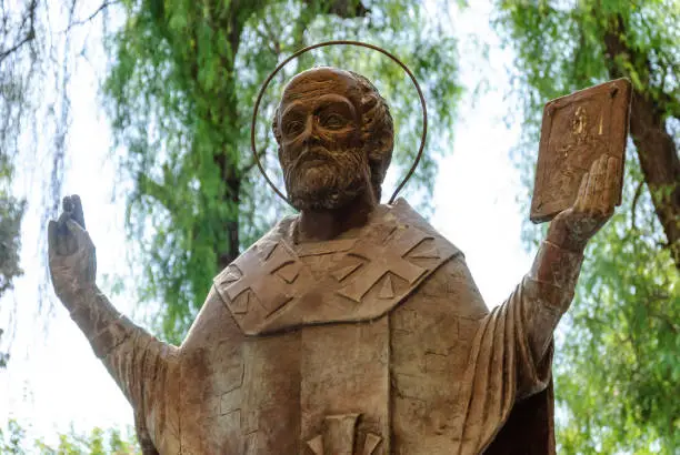 The statue of St. Nicholas in Demre Turkey in summer