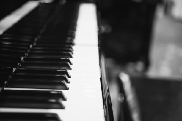 istock Piano keys on black classical grand piano 888140700