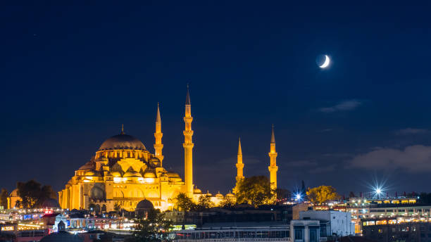 istock famous Suleymaniye mosque in Istanbul at night 888140902