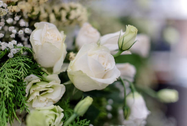 istock Beautiful roses background Bouquet roses in various colors 888141076