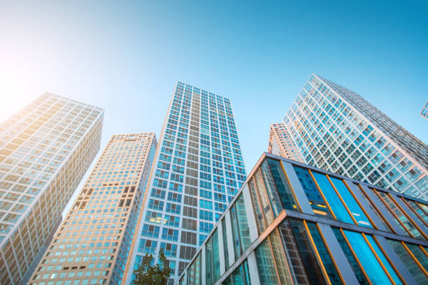 istock Modern Urban Skyline,looking up 888147440
