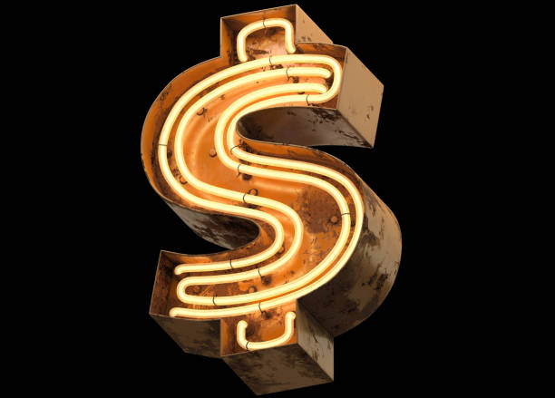 istock Metallic orange neon font covered with rust. 888167858