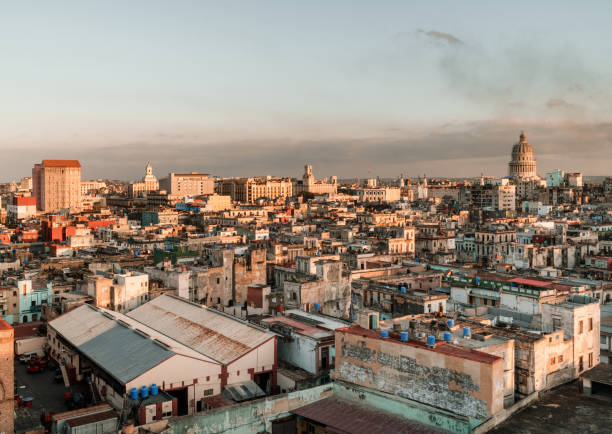 Havana cityscape with Capitol during sunset