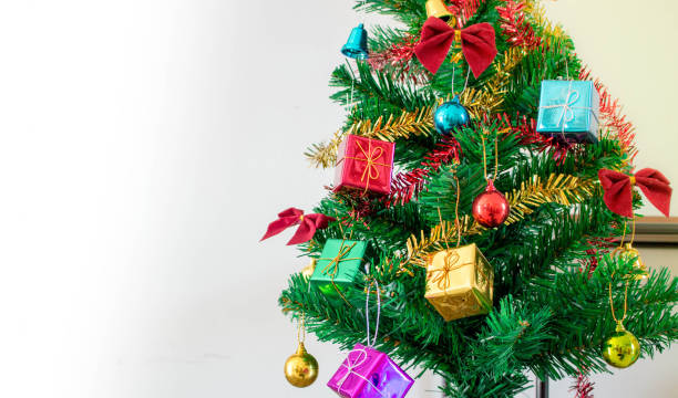 istock Beautiful decorated christmas tree. Holiday background 888204328
