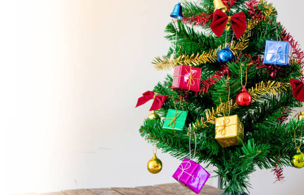 istock Beautiful decorated christmas tree. Holiday background 888204362
