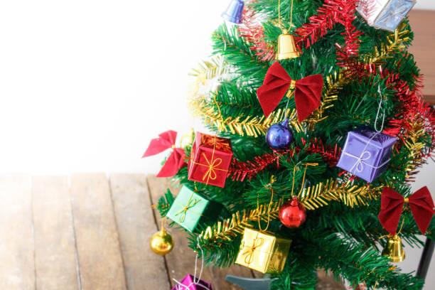 istock Beautiful decorated christmas tree. Holiday background 888204456