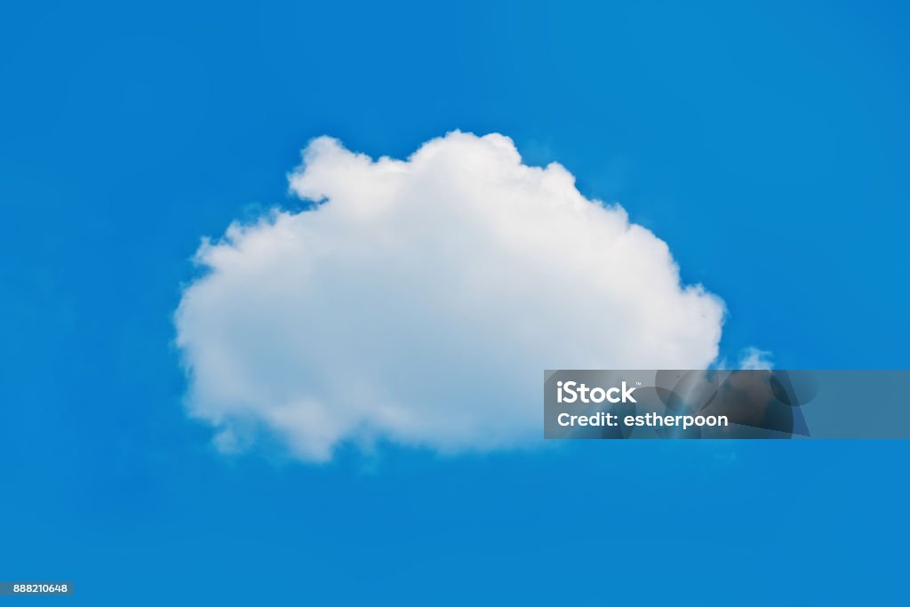 Single nature white cloud on blue sky background Abstract Stock Photo