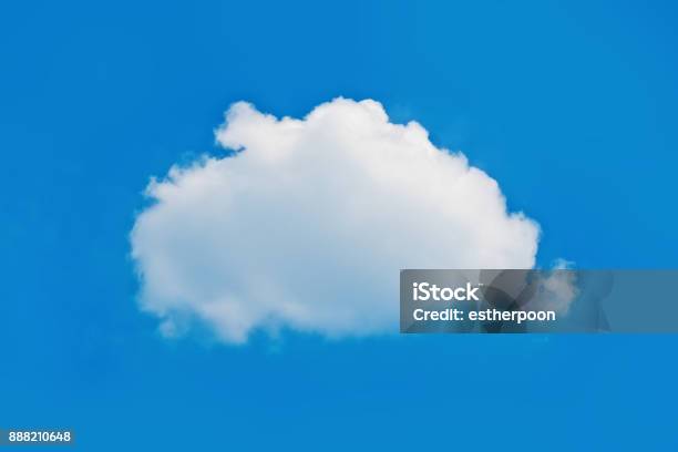 Single Nature White Cloud On Blue Sky Background Stock Photo - Download Image Now - Abstract, Atmosphere, Beauty