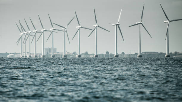 istock Wind turbines farm in Baltic Sea, Denmark 888221392