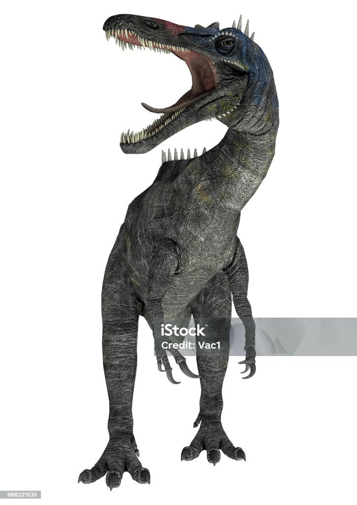 3D rendering dinosaur Suchomimus on white 3D digital render of a suchomimus tenerensis isolated on white background Africa Stock Photo