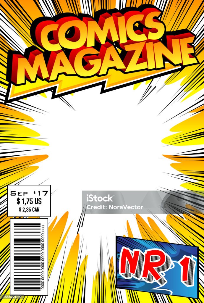 Comic book cover Editable comic book cover with abstract explosion background. Comic Book stock vector