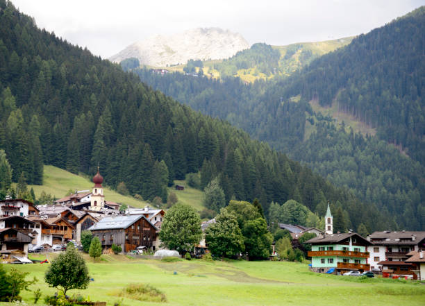 istock Small village on European Alps 888226590