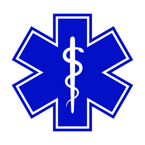The Star Of Life Modern Symbol Of The Emergency Medical Services Ambulance  And Paramedic Services Stock Illustration - Download Image Now - iStock