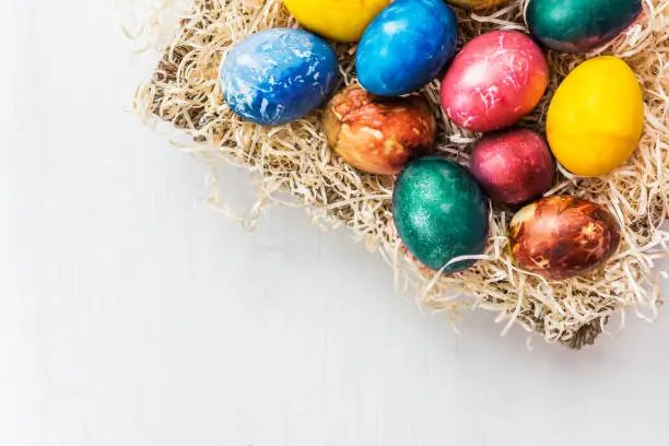 Photo of Bright Easter Eggs dyed using natural ingredients