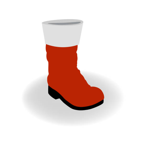 santa stiefel symbol symbol design. red santa schuhe vektorgrafik isoliert auf weißem hintergrund - nikolaus stiefel stock-grafiken, -clipart, -cartoons und -symbole