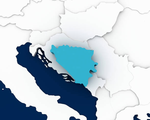 bosnia and herzegovina map 3D