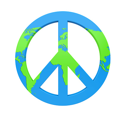 World Peace Symbol isolated on white background. 3D render