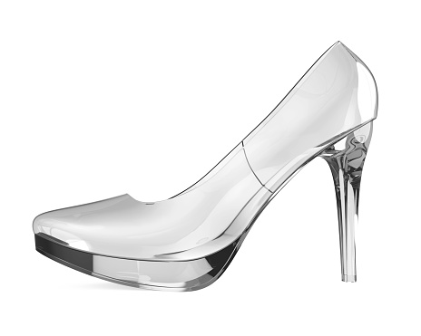 Crystal High Heel isolated on white background. 3D render