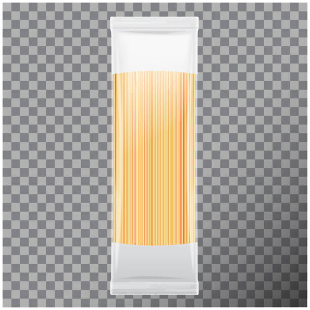 Spaghetti, capellini pasta package, isolated on transparent background. Vector mock up illustration Spaghetti, capellini pasta package, isolated on transparent background. Vector mock up illustration for your design blank cereal box clip art stock illustrations