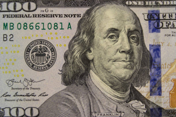 istock Macro shot of one hundred dollars bill 888307056
