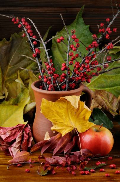 istock Bouquet of Cotoneaster with Red Apple 888324322