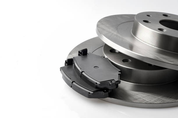 istock New car brake disc and brake linings on white background 888336528