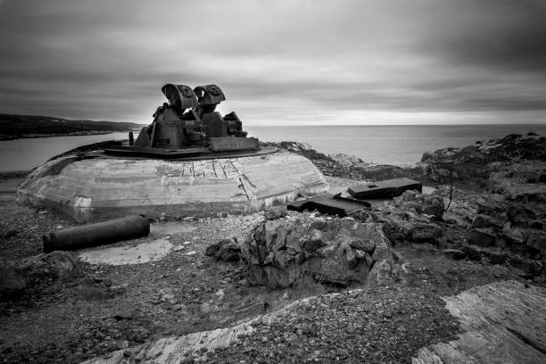 istock View on military bunker of ww2 on Barents sea 888340650