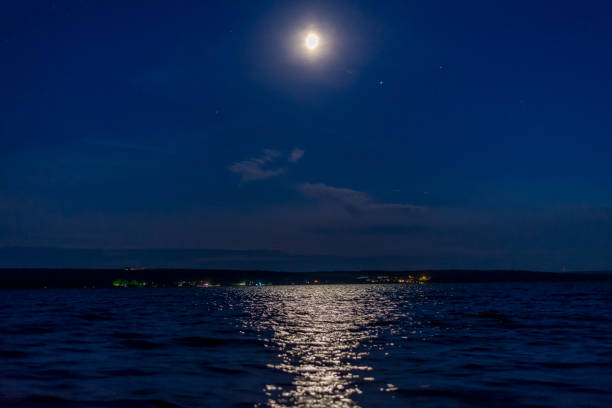 istock Lunar sunset over the lake 888343672